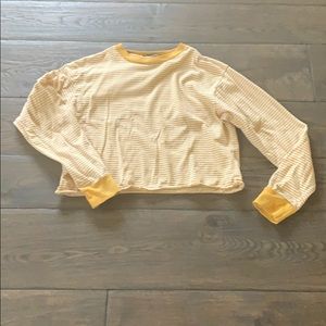 Brandy Melville yellow striped long sleeved tee